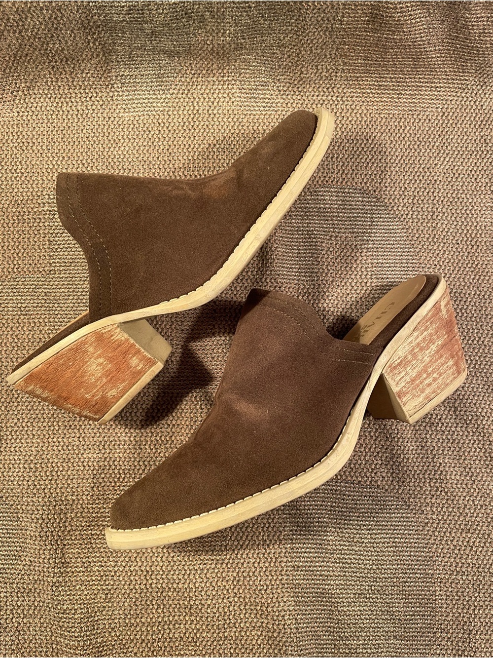 Charleston Shoe Co. Tahoe Mules Olive Suede
